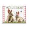 Stupell Industries Welcome Plaid Spring Garden Rabbits Framed Giclee Art